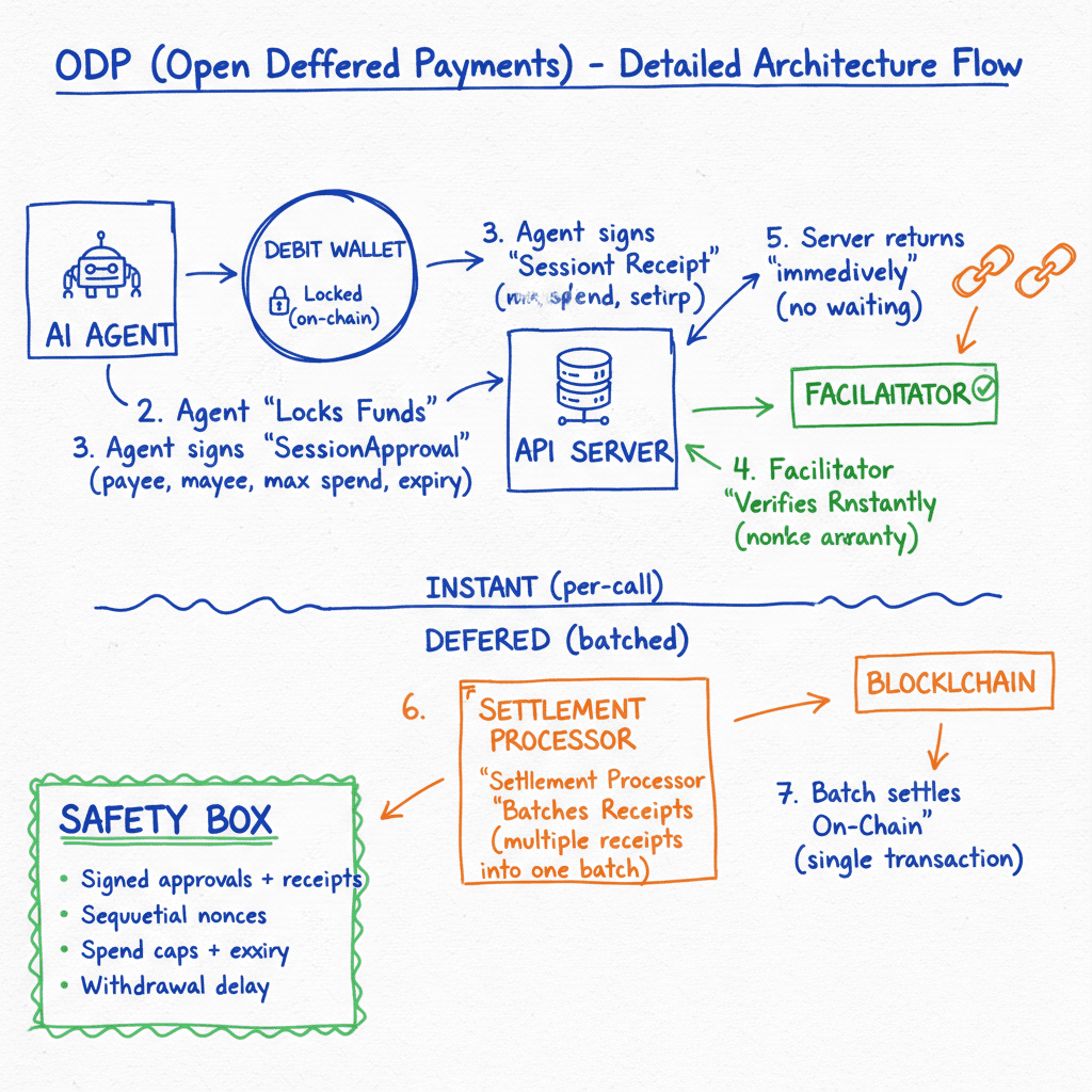 Open Deferred Payments (ODP): Fast & Cheap Agent Payments on x402-v2