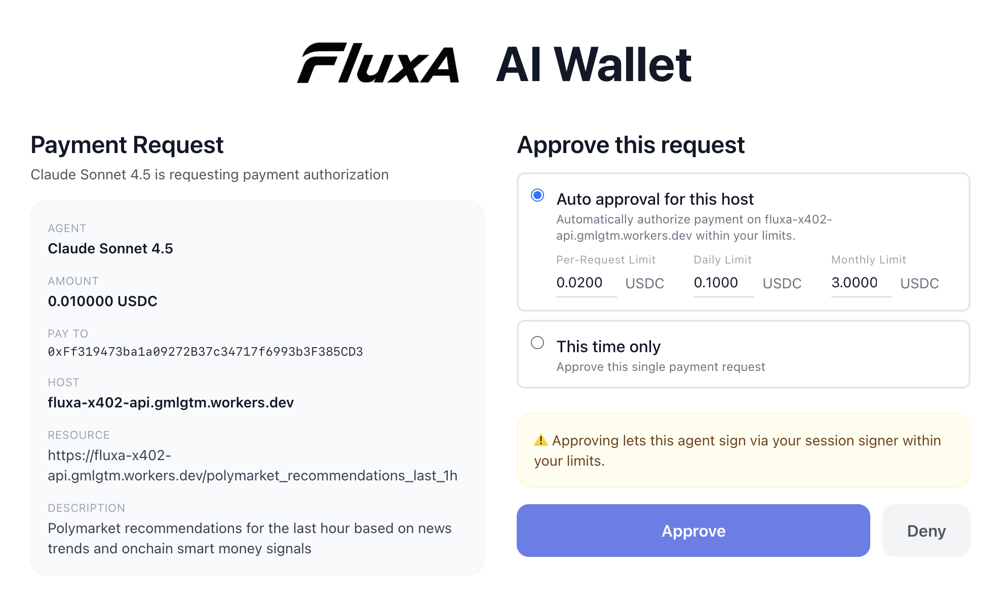 Payment approval page